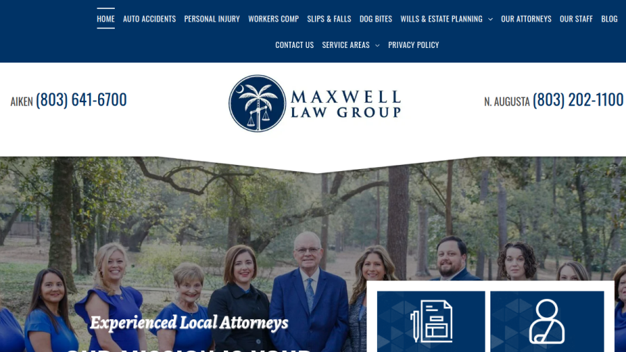 Screenshot of the Maxwell Law Firm website