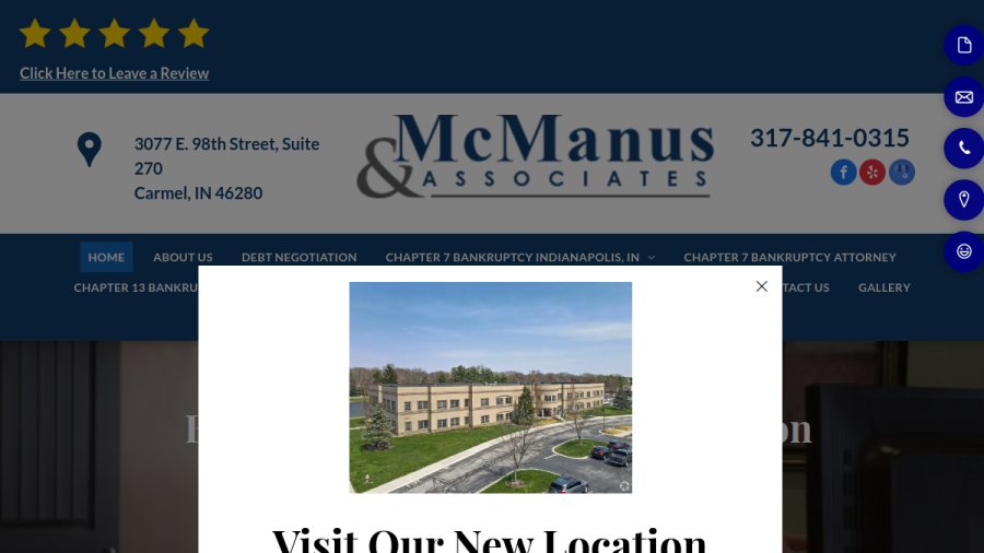 Screenshot of McManus & Associates website