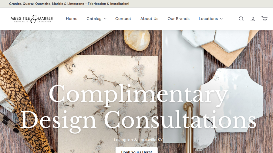 Screenshot of Mees Tile & Marble website