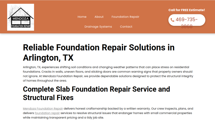 Mendoza Foundation Repair website