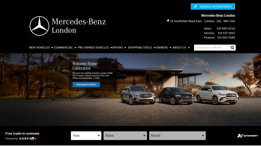 Mercedes-Benz London website
