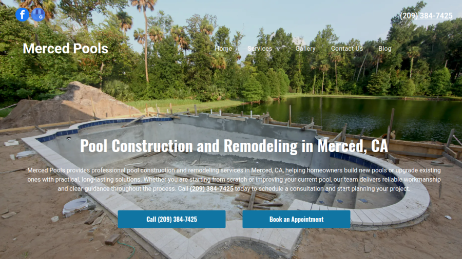 Merced Pools website