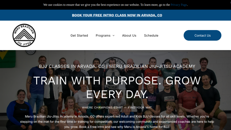 Meru Brazilian Jiu-Jitsu Academy website