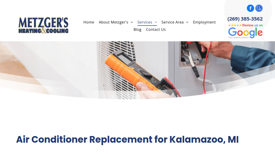 Metzger's Heating & Cooling website