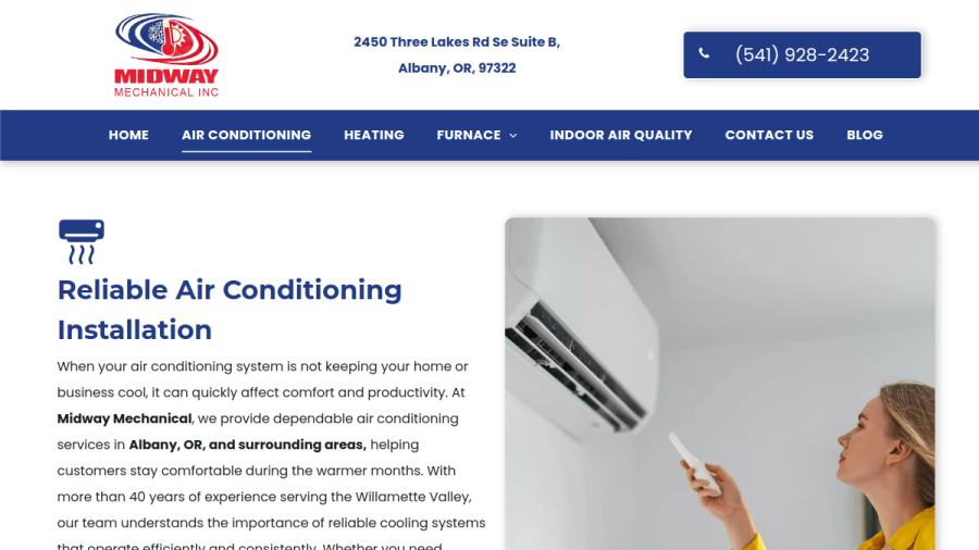 Midway Mechanical website
