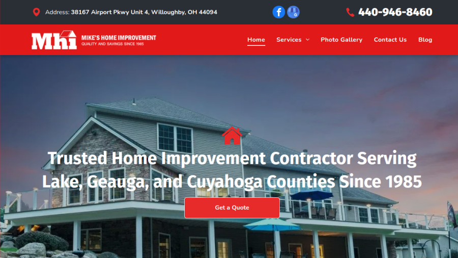 Screenshot of Mike's Home Improvement website