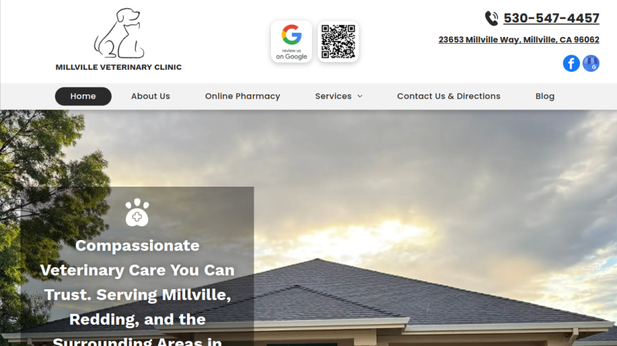 Millville Veterinary Clinic website