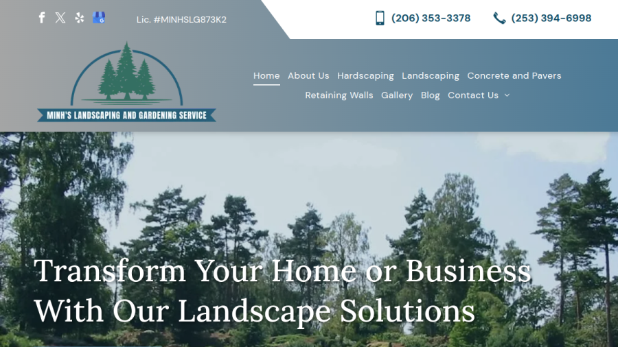 Minh's Landscaping and Gardening Service website