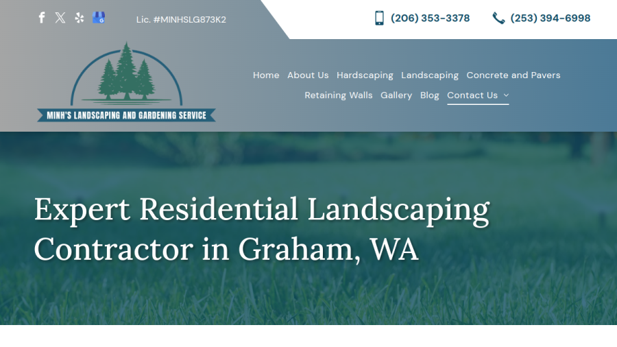 Minh's Landscaping and Gardening Service website screenshot