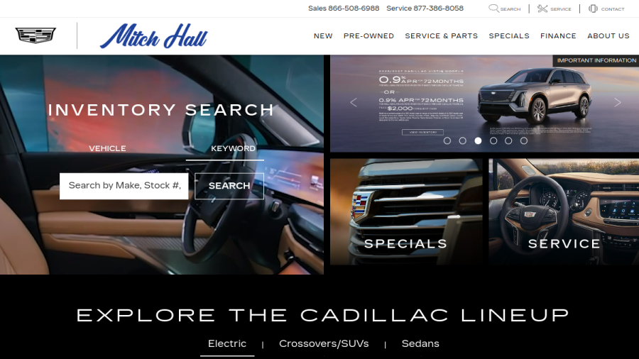 Mitch Hall Cadillac website