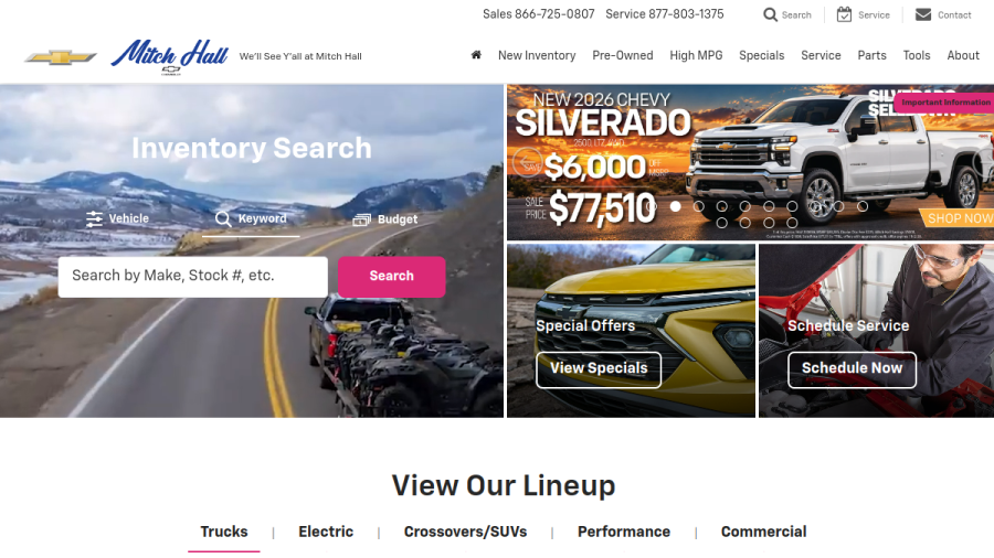 Mitch Hall Chevrolet website