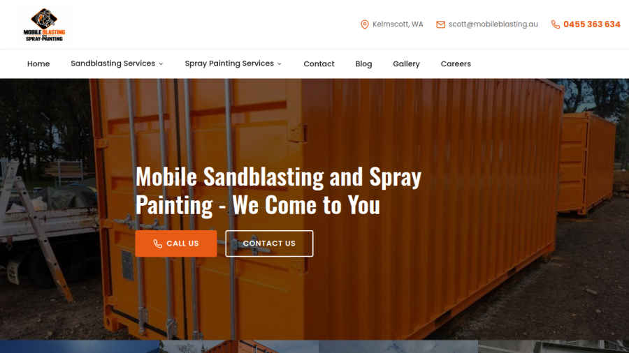 Mobile Sandblasting and Spray Painting website