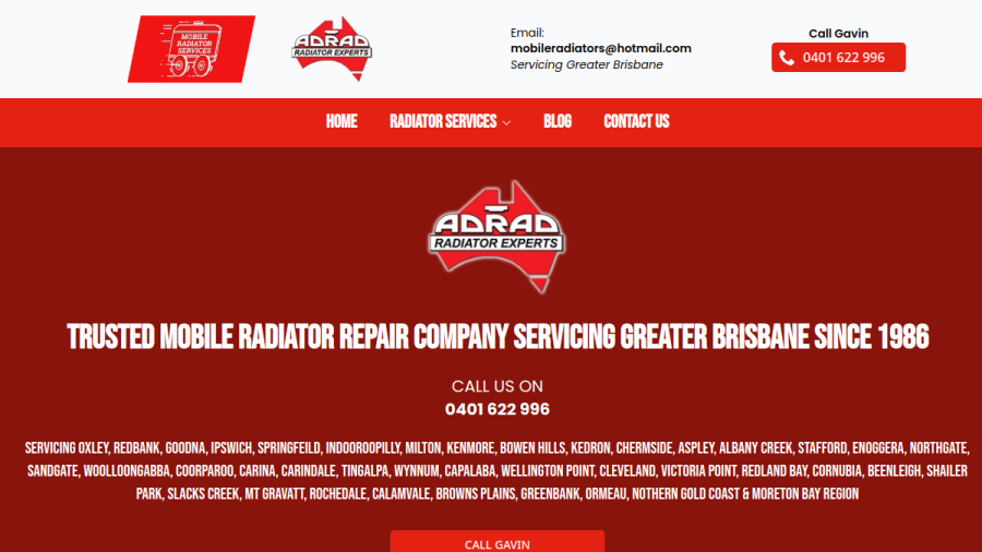 Mobile Radiator Services website
