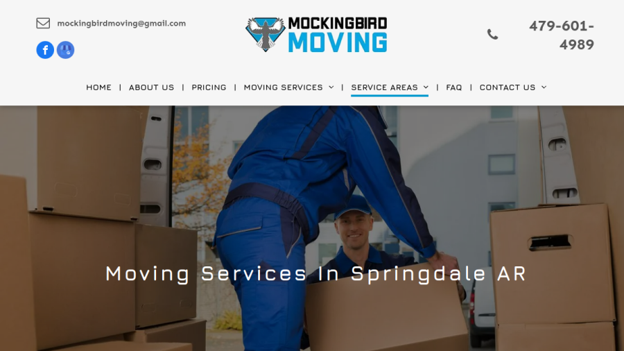 Mockingbird Moving Northwest Arkansas website