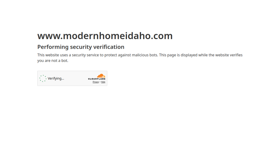 Screenshot of the Modern Home website