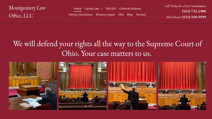 Screenshot of the Montgomery Law Office, LLC website
