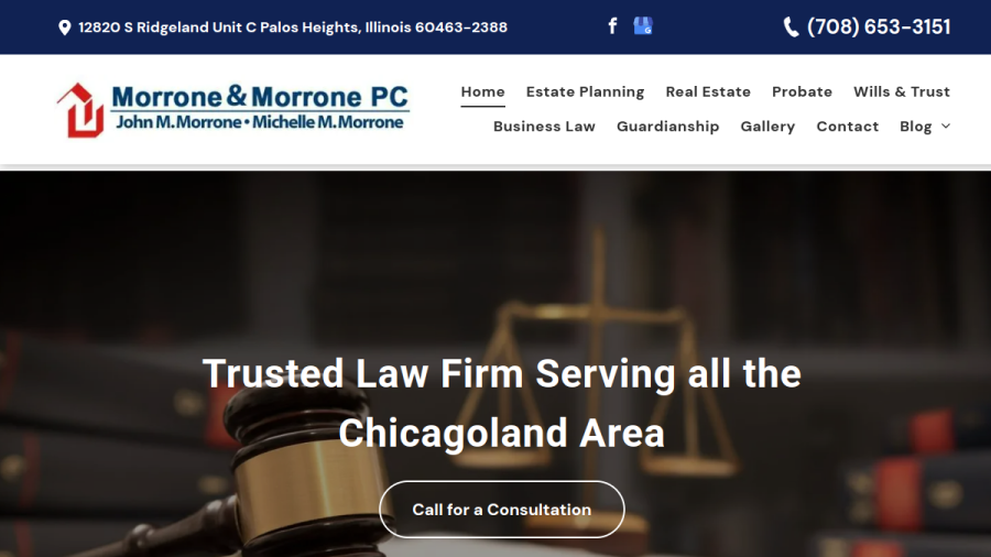Screenshot of the Morrone & Morrone PC website