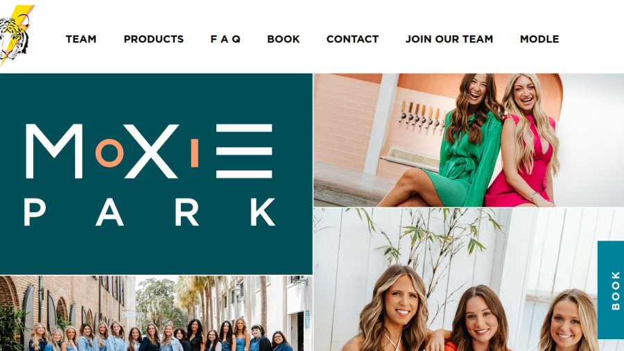 Screenshot of the Moxie Park Salon website