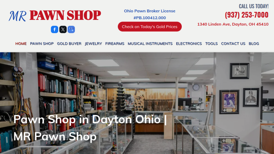 Screenshot of the Mr. Pawn Shop website