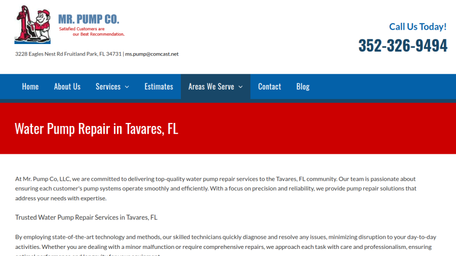 Mr. Pump Co, LLC website
