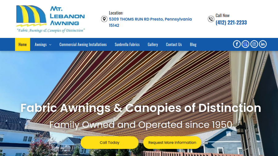 Mt. Lebanon Awning website