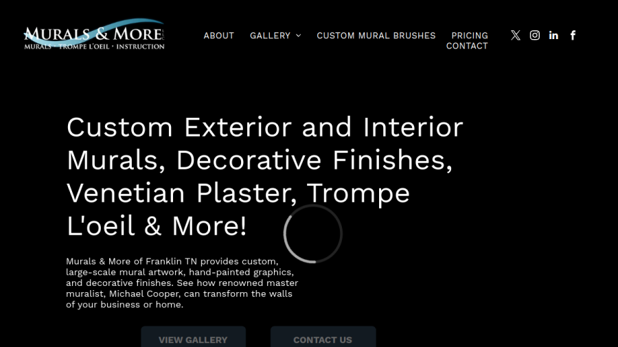 Screenshot of Murals & More website