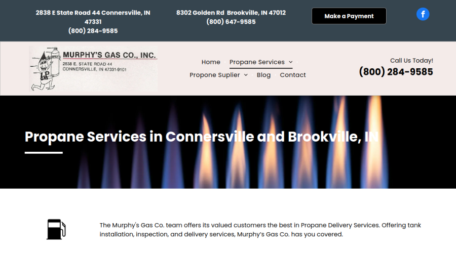 Screenshot of the Murphy's Gas Co. Inc. website