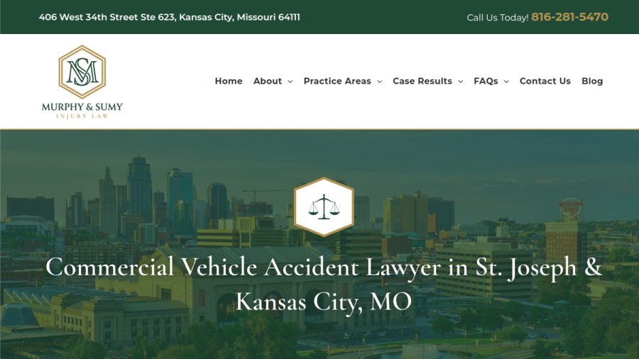 Screenshot of the Murphy & Sumy, LLC website