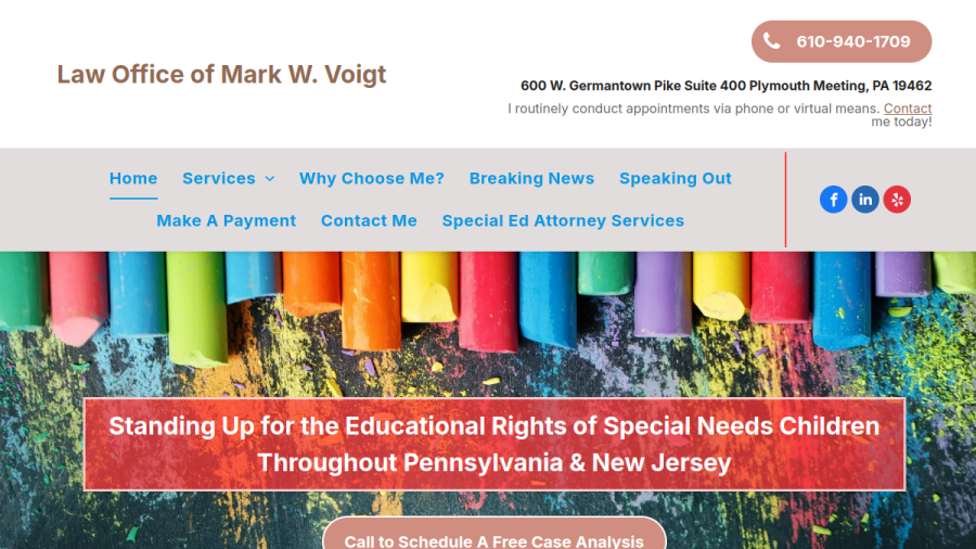 Screenshot of the Law Office of Mark W. Voigt website