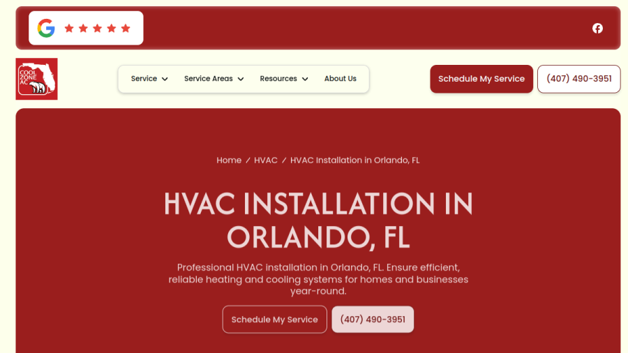 Cool Zone A/C Inc website
