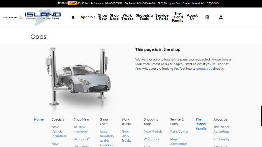 Island Chrysler Dodge Jeep Ram website