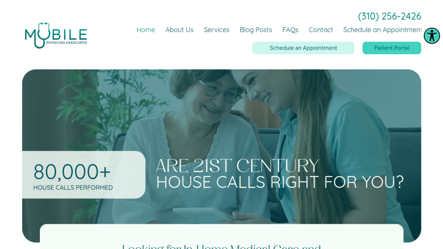 Screenshot of Mobile Physician Associates website