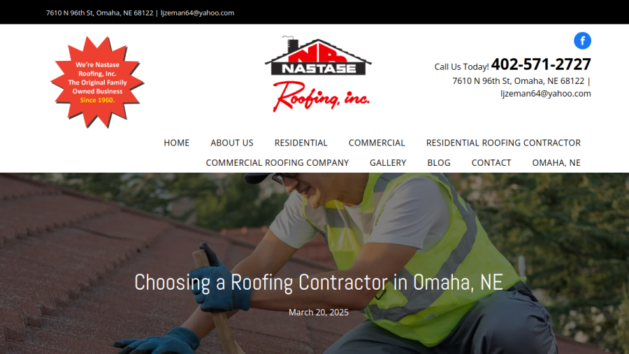 Nastase Roofing website