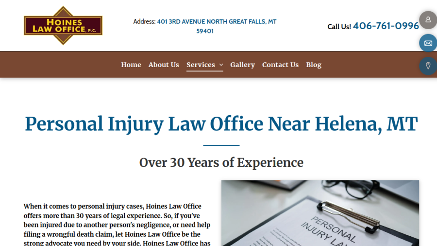 Hoines Law Office, P.C. website