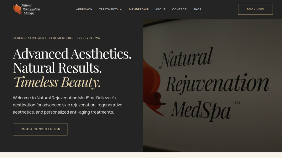 Natural Rejuvenation MedSpa website