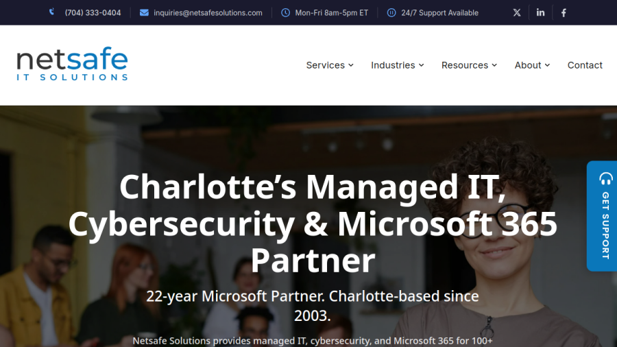 Screenshot of the Netsafe Solutions website