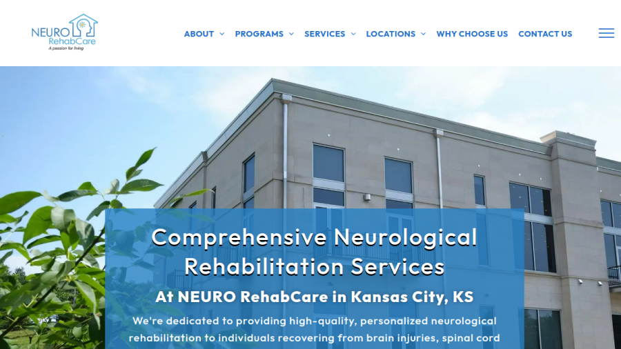 Screenshot of the Neuro RehabCare Kansas City website
