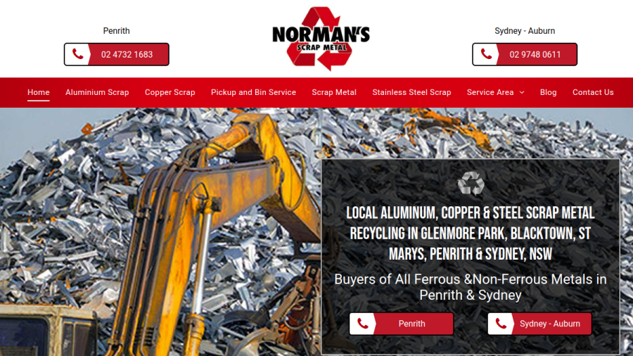 Norman's Scrap Metal website