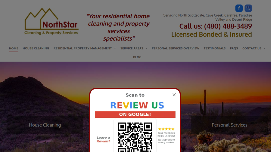 Screenshot of the NorthStar Cleaning & Property Services website