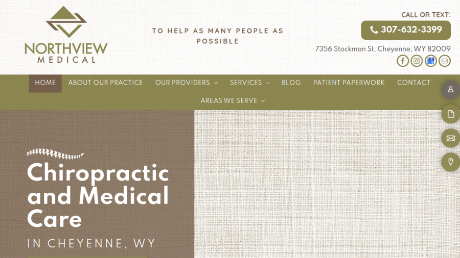 Screenshot of the Northview Medical website