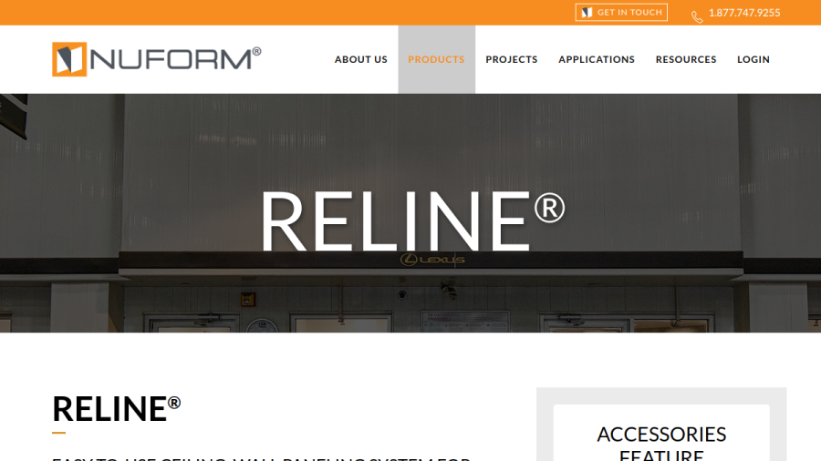 Screenshot of the Nuform Building Technologies Inc. website