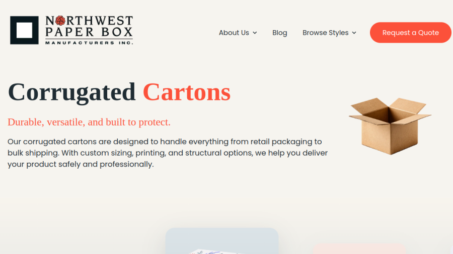 Northwest Paper Box Manufacturers website