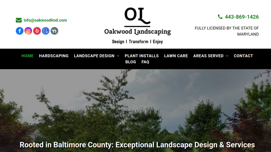 Oakwood Landscaping website