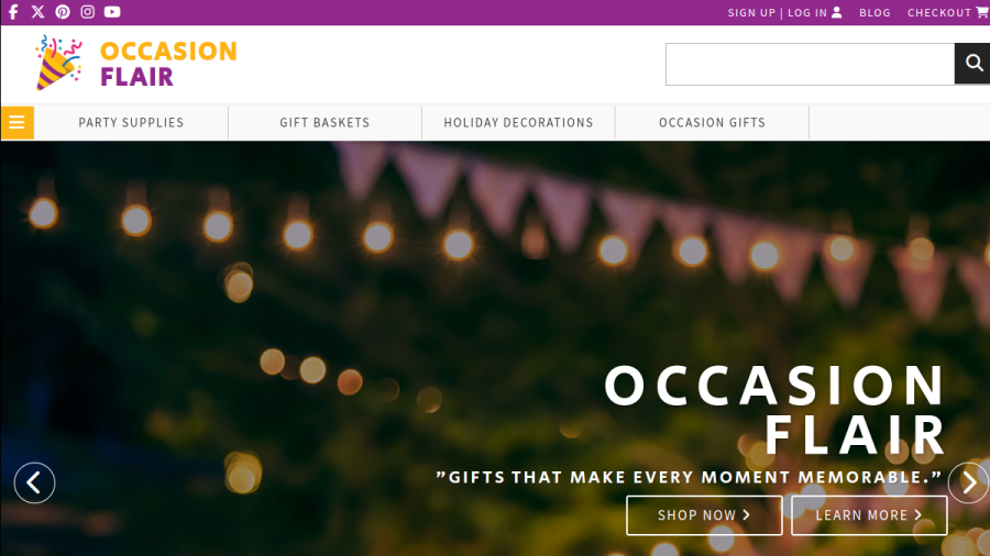 Occasion Flair website