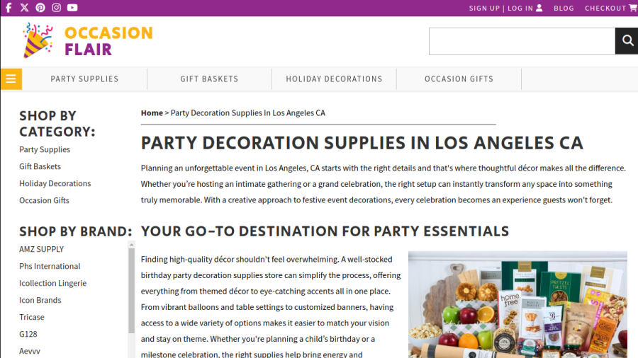 Occasion Flair website