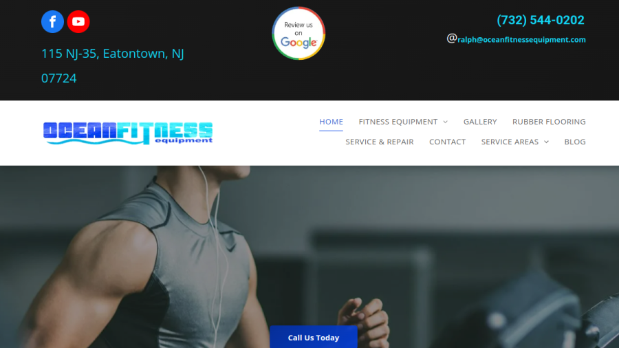 Screenshot of Ocean Fitness Equipment website