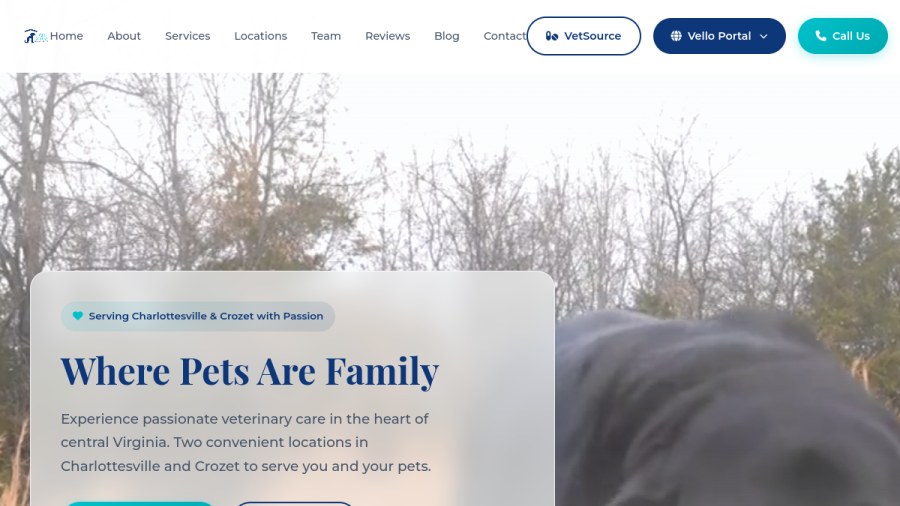 Screenshot of the Old Dominion Animal Hospital website