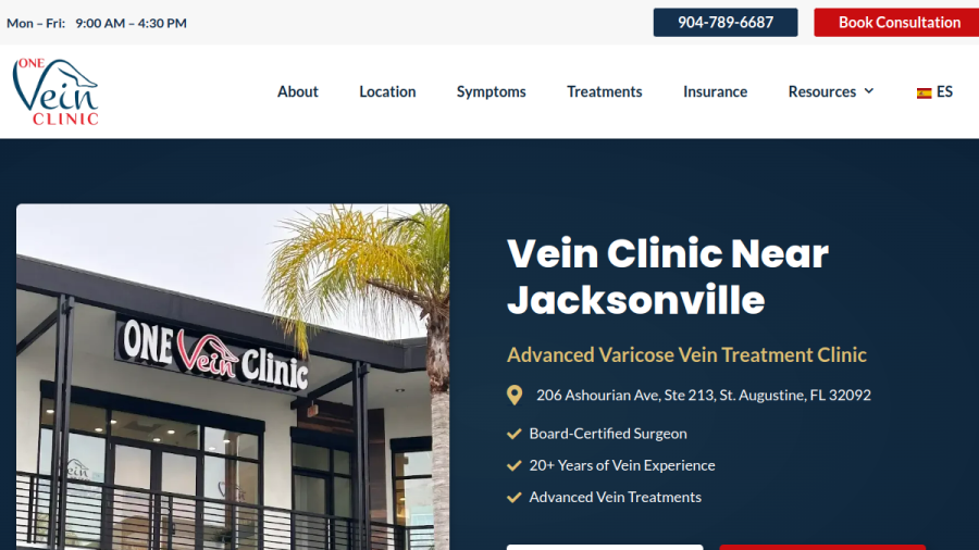 One Vein Clinic & MedSpa website