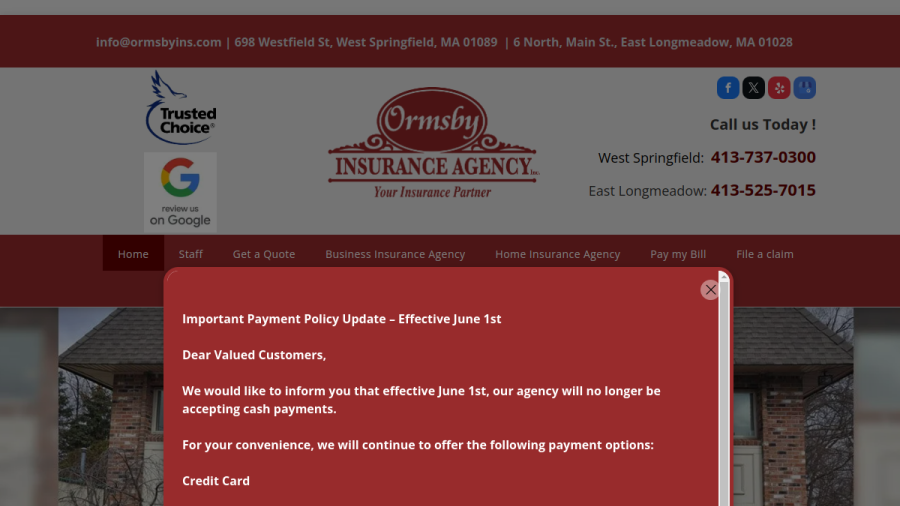 Ormsby Insurance Agency Inc. website