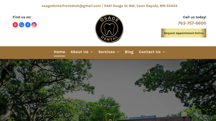Osage Dental Associates website screenshot